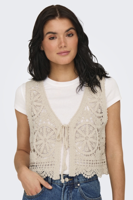 Jacqueline de Yong jdyvic s/l v-neck tie vest knt